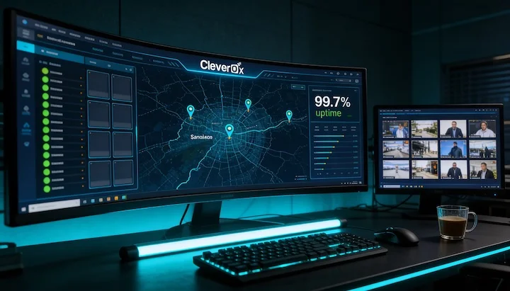 Dashboard de monitoreo de red de pantallas